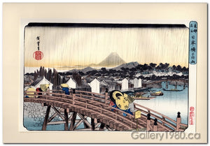 Hiroshige | Squall at Nihon Bashi