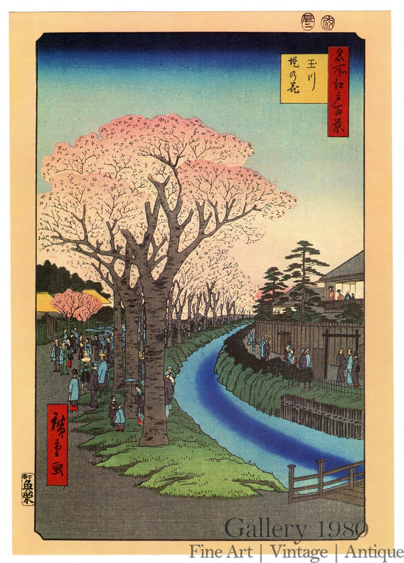 Hiroshige | Cherry Blossoms on the Banks of the Tama River 